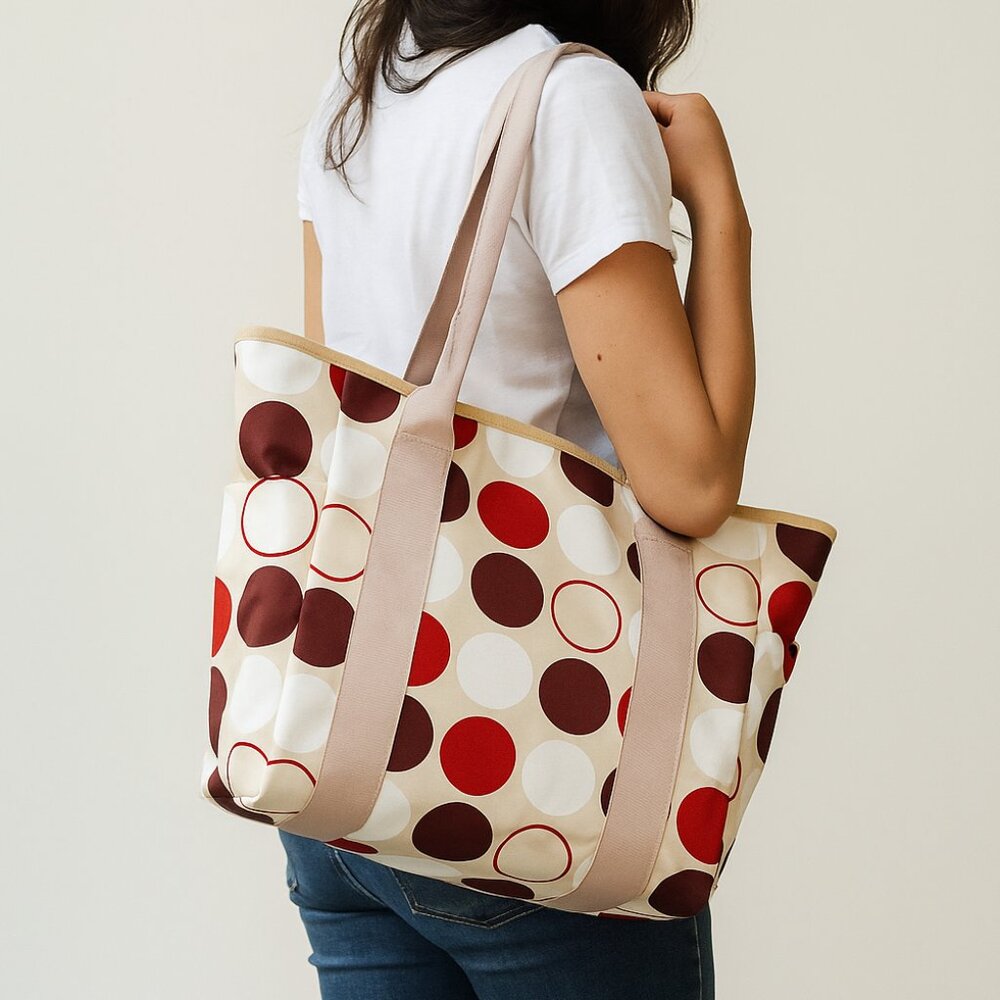 Multi Color Polka Dot Large Tote Diaper Bag